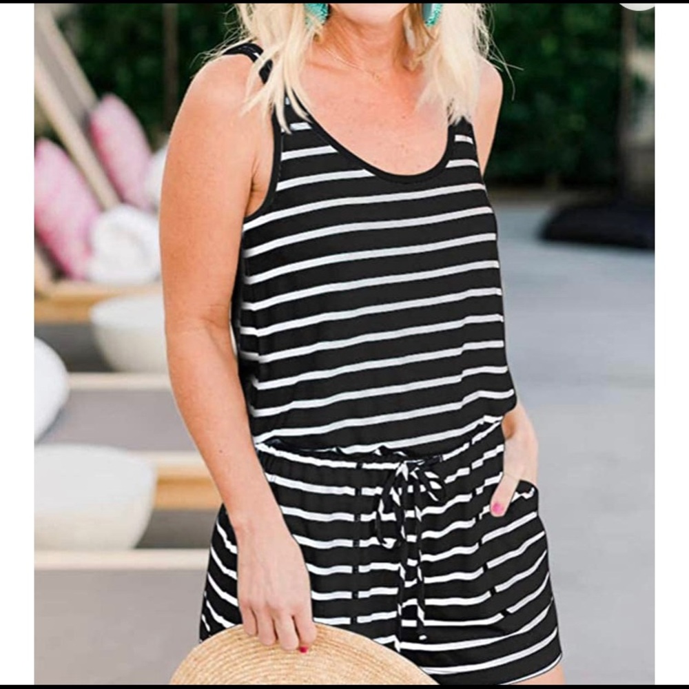 NWT: Black/White Romper